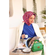 Silk Home Mercan Nar Çiçeği Karma Desen Tivil Ipek Eşarp 11424-68