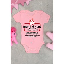 Bebe Tospik Kısa Kollu Beni Öpme Baskılı Omuz Çıt Çıt Zıbın