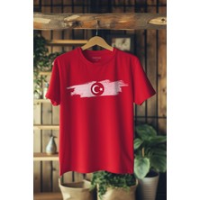 Kendim Seçtim Kırmızı Unisex T-Shirt Türkiye Bayrak Futbol Nostalji Milli Takım Ay Yıldız Baskılı Tişört