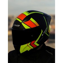Ls2 Rapıd 2 Race Extra Mat Neon Sarı-Navy Mavi Polikarbon Kask Nefes Alabilen Özellikler ile L Beden
