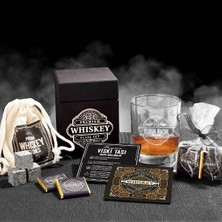 Hediyemen Isme Özel Viski Bardağı ve Viski Taşı  Kutusu