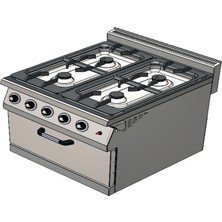 CSA Karacasan 900 Seri Dolaplı 80 cm 4 Gözlü Doğalgazlı Ocaklı Kuzine (80x90x85Cm)