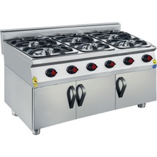 CSA Karacasan 900 Seri  Dolaplı 120 cm 6 Gözlü Doğalgazlı Ocak