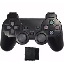 Lalulala Siyah-Şeffaf Renkli Kablosuz Gamepad Sony Ps2 2.4g Titreşim Joystick Blutooth Denetleyici Playstation 2 Joypad (Yurt Dışından)