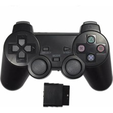 Lalulala Siyah-Şeffaf Renkli Kablosuz Gamepad Sony Ps2 2.4g Titreşim Joystick Blutooth Denetleyici Playstation 2 Joypad (Yurt Dışından)