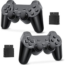 Lalulala Kırmızı-Şeffaf Renk Sony Ps2 Kablosuz Denetleyici Gamepad Playstation 2 Için 2.4g Titreşim Joystick Konsolu Ps2 Aksesuarları (Yurt Dışından)