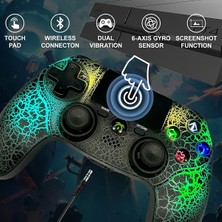 Lalulala Ps4 Komutu Için Siyah Denetleyici Ps4 Pro Kontrolü Ps4 Slim/ps3/ıphone Uyumlu/ıpad/ios/android/pc Çift Titreşimli Kablosuz Joystick (Yurt Dışından)