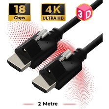 Ttaf Vidalı HDMI 2.0 4K Ultra Hd 60 Hz Ses ve Görüntü Aktarım Kablosu 2 Metre