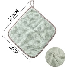 DouranShop Yeşil Tarzı 1 Bilgisayar Temizlik Bezi Mercan Kadife Bulaşık Bezleri Mutfak Temizleme Asılabilir El Havlusu Mikrofiber Temizlik Bezi Mutfak Aksesuarları (Yurt Dışından)