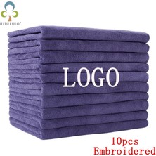 DouranShop Mor Tarzı 30X30 10 Özel Logo Nakış Havlu Mikrofiber Havlu Kalınlaşmış Yüz Havlusu Özelleştirilmiş Metin Berber Dükkanı Ayak Banyosu Mağazası Özel (Yurt Dışından)