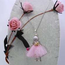 MiniQ's Bijuteri Pembe Elbiseli Handmade Prenses Bebek Kolye