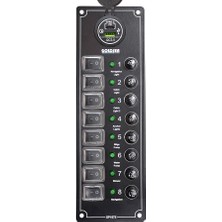 Goldsea Switch Panel 8 Anahtar Usb 3.0 Type-C Soketli Kontrol Paneli 12-24V Panel Ölçüsü 250x80mm