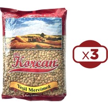 Korcan Yeşil Mercimek 1000 gr 3 Lü