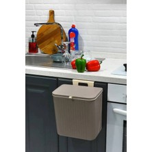 Makri Home Çok Fonksiyonel Kova, Latte, Siyah, 15 Litre, Askı Aparatlı