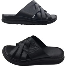 Mr.White Mr. White Kadın Siyah  Deri Yazlık Şık Deri Terlik