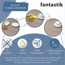 Fantastik Elyaf Astarlı Pvc Masa Örtüsü 100 x 140 cm  Silinebilir Sıvı Geçirmez Leke Tutmaz Pembe Puantiye