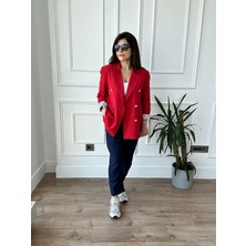 Arzu Emiroğlu Kırmızı Blazer Ceket