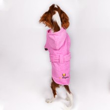 Pet Elegante %100 Pamuk Kedi Köpek Bornozu Pembe L-Xl Beden