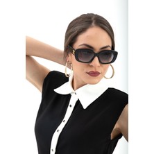 Vapur Tekstil Omuzları Vatkalı Sıfır Kol Düğmeli Elbise Siyah