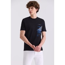 Jakamen Siyah Slim Fit Bisiklet Yaka T-Shirt