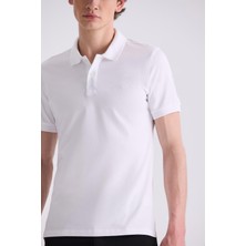 Jakamen Beyaz Slim Fit Polo Yaka T-Shirt