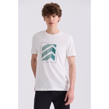 Jakamen Ekru Slim Fit Bisiklet Yaka T-Shirt