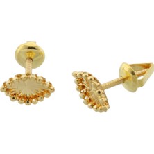 İryum 22 Ayar Altın Tasarım Markiz Çivi Küpe