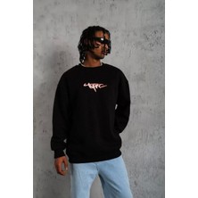 Blacktree Erkek 3 Iplik Gangster Baskılı Sweatshirt - Siyah