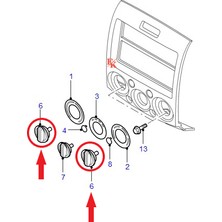 Fkoto Ford Ranger Kalorifer Isı Ayar Düğmesi Sol ve Sağ [1 Adet] 2006-2008
