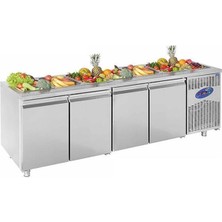 CSA Karacasan  632 Lt Dört Kapılı 700'Lük Havuzlu Saladbar Buzdolabı(430 Çelik)