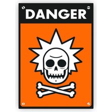 Zinbooz Danger Rick Sanchez Ahşap Poster 20X29 cm