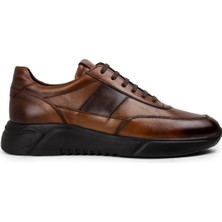 Deery Deri Taba Rengi Erkek Sneaker Ayakkabı - 01963MTBAE02