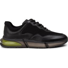Deery Deri Siyah Erkek Sneaker Ayakkabı - 01725MSYHE07