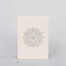 Arya Design Kanvas Defter Mandala El Boyaması Çizgisiz Bej DFTR0038