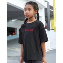 Tarz Yeri Çocuk Unisex Baskılı T-Shirt - Siyah