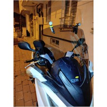 Motoros Sym Joymax 250 I Aparatlı Ön Cam 2015 2016 Modellere Uyar 65CM  Açıkfüme Renk   4mm V Kapaklı