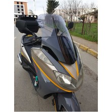 Motoros Yamaha Majesty 400 Ön Cam 2005 2006 Modellere Uyar 68CM Açıkfüme Renk   4mm Uzun Boylu ve Geniş