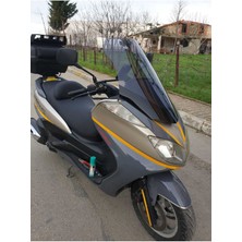 Motoros Yamaha Majesty 400 Ön Cam 2005 2006 Modellere Uyar 68CM Açıkfüme Renk   4mm Uzun Boylu ve Geniş