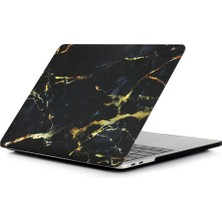 4U Sky Ön/arka Sert Macbook Kılıfı MacBook Air 13,3 Inç Retina Ekran A2337 M1 (2020)/AIR 13,3 Inç Retina Ekran A2179 (2020)/AIR 13,3 Inç (2019) (2018) A1932 MERMER Desenli/ + Altın (Yurt Dışından)