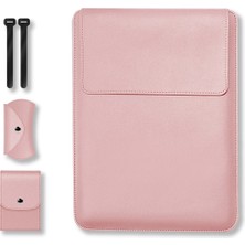 4U Sky MacBook Için 13 Inç/14 Inç Dizüstü Bilgisayar Saklama Çantası Çok Fonksiyonlu Pu Deri Mouse Pad Dizüstü Bilgisayar Kol Kılıfı Altın (Yurt Dışından)