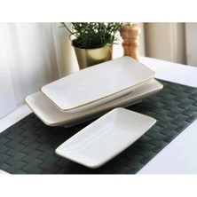 Mabeyn 21 Parça Beyaz Gold Pasta Servis Sunum Çeyiz Seti