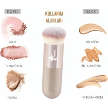 Demstar Professional Make-Up Luxury Kabuki Fondöten ve Allık Makyaj Fırçası Dm