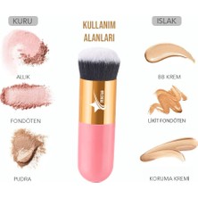 Demstar Professional Make-Up Luxury Kabuki Fondöten ve Allık Makyaj Fırçası Dm