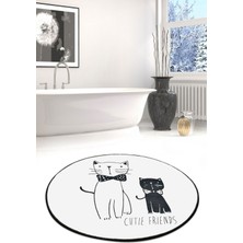 Chilai Home Lıttle Cats Djt Çap 100 Cm Banyo Halısı