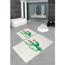 Chilai Home Fıore 2'li Set Banyo Halısı Yıkanabilir, Kaymaz Taban Djtbanyo