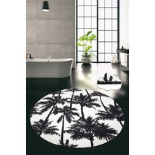 Chilai Home Palm Dijital Çap 100 Cm Banyo Halısı Djt