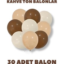 Parti Furyası Retro Balon Kahverengi-Deniz Kumu-Ten Rengi 30 Adet Balon | Retro Balon Kahve Tonlarda Lateks Balon 30 Adet