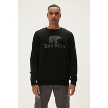 Bad Bear Logo Crewneck Erkek Siyah Sweatshirt 22.02.12.007-C01