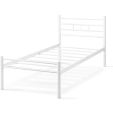 Evger K70 Beyaz Metal Karyola Tek Kişilik (90X190 Cm) Yataksız