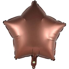 Parti Furyası Retro Balon Kahverengi-Krem-Bej Yıldız Folyo Balon | Retro Balon Kahve Tonlar 18 Inç (45 Cm)  Yıldız Balon Set Balon 3 Adet